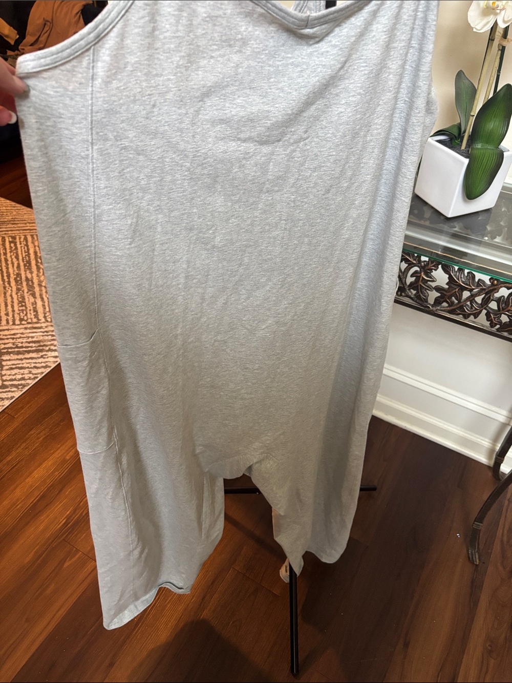 AERIE Light Gray Racerback Jumpsuit Romper Onesie size XL - Picture 3 of 7